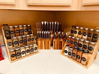 Étagère à Épices de Cuisine, Support à Bouteilles, Étagère à Vin en Bambou, Organisateur Écologique et Étanche en Bois, Plateau à Épices à 4 Niveaux, Étagère de Rangement pour la Maison
