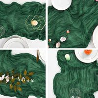 Nappe de table en gaze en gros, couleur ivoire nude, pour décoration de mariage, style bohème chic et rustique
