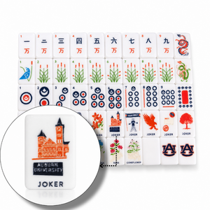 Tuiles de Mahjong de Luxe Modernes en Acrylique, Thème Aigle de Guerre Auburn University, Aubie Tiger Winds Collegiate - Product Image 4