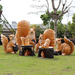โรงงานผลิตประติมากรรมกระรอกไฟเบอร์กลาสตามสั่ง รูปปั้นสัตว์สมจริงสำหรับตกแต่งสวนสาธารณะและภูมิทัศน์ - Product Image 4