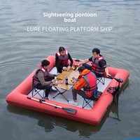 Plateforme aquatique gonflable multi-personnes pour team building, ponton de tourisme avec propulseur 4.0 CV, en PVC épaissi pour lac et réservoir