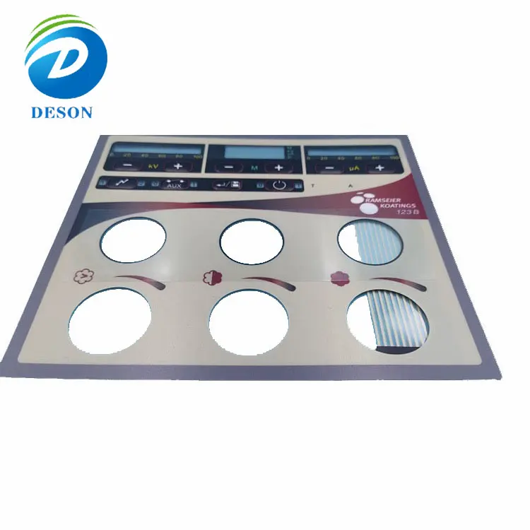Design personalizzato Deson Pet/PC/PVC controllo pannello frontale grafico sovrapposizione con 3m adesivo pannello di controllo