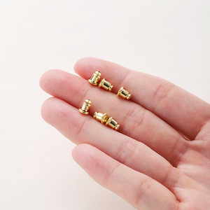 Puntas de oreja chapadas en oro de 14k y 18k, aretes de latón con forma de bala, tapas para orejas DIY para la fabricación de joyas - Product Image 1