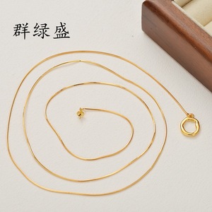 สร้อยคอเงินแท้ Qunlvsheng S925 ดีไซน์มินิมอล ปรับความยาวได้ สีทอง รุ่น XL008 เหมาะสำหรับใส่ทุกวัน ของขวัญ - Product Image 4