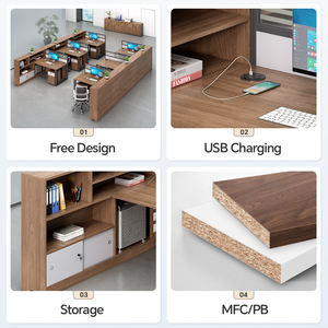 Antique Luxury Modular Conference Table Mesa De Quarto Escritório De Madeira Estilo Minimalista Móveis De Escritório 6 Pés De Madeira Mesa De Escritório - Product Image 4