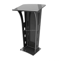 Podium de réception personnalisé en acrylique givré, design européen moderne, pour consultation et discours