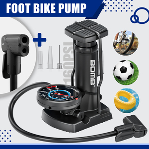 BOMO Foot Operated Bike Pump High Pressure Air Pump 160 PSI Portable With Gauge For Bicycle MTB Ball <b>Inflatable</b> - Product Image 4