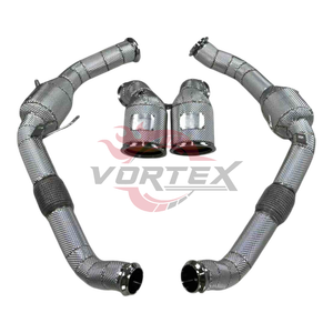 ท่อลงแคท Vortex 304 High Flow สำหรับ Porsche Panamera GTS 2.9T V6 ปี 2017-2023 พร้อมแผ่นกันความร้อน ไม่แสดงไฟเตือน Check Engine - Product Image 4