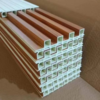 Panel Dinding WPC Beralur, Kayu Slat Tahan Air, Dekoratif Interior Eksterior untuk Kantor, Hotel, Vila