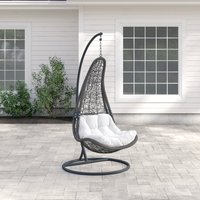 Ensemble de chaises suspendues en rotin avec cadre en métal pour l'extérieur, chaise suspendue en forme d'œuf pour le jardin, avec support