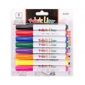 Marcadores Permanentes para Tela, Punta Fina, Seguros y No Tóxicos, Juego de 6, 8 o 12 Colores para Camisetas, Bolsas de Lona - Product Image 1