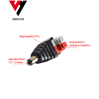 Connecteur CCTV à sertir, connecteur DC 2,1 * 5,5 mm, adaptateur de prise d'alimentation, connecteur DC 12V