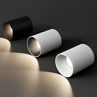 Spot LED anti-éblouissement à montage en surface, noir ou blanc au choix, en aluminium, pour éclairage domestique ou commercial