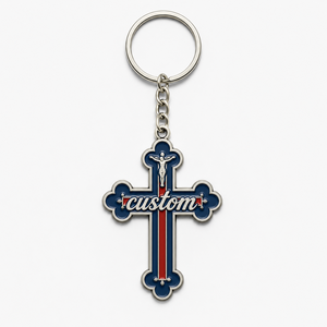 Porte-clés Catholique Personnalisé en Gros de Haute Qualité, Breloque Croix Religieuse Sainte, Souvenir de Foi Catholique pour Croyants - Product Image 3