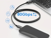 Cable Thunderbolt 5 CableCreation, 80 Gbps, Cable de Datos con Funciones Completas, PD 240 W, Salida de Video 16K, Ancho de Banda de 120 Gbps para Laptop Móvil
