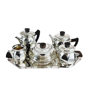 <b>Stainless</b> <b>Steel</b> Tea Set with Tray High Temperature Resistant Coffee Pot High Quality Tea Set Kitchen Restaurant Usage - Product Image 3