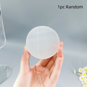 Cristal de Selenita Redondo al por Mayor, Piedra de Bolsillo Pulida Natural para Decoración del Hogar y Regalos Navideños Únicos - Product Image 2