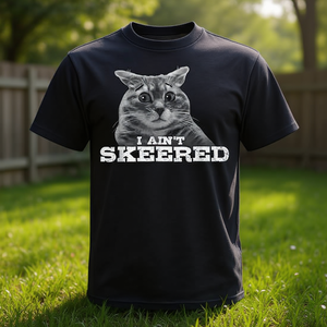 Camiseta Fearless Feline I Ain't Skeered para amantes de los gatos - Product Image 3