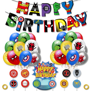 Vente en gros de ballons en latex avec confettis Spiderman <span class=keywords><strong>Hulk</strong></span>, bannières d'<span class=keywords><strong>anniversaire</strong></span>, décor de fête, ballons d'<span class=keywords><strong>anniversaire</strong></span> pour enfants garçons - Product Image 1