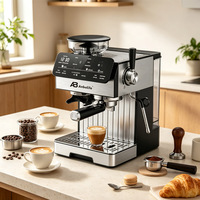 Anbolife - Cafetera Espresso Silenciosa de 51 mm y 20 Bares con Molinillo Integrado, Protección Contra Sobrecalentamiento/Sobrepresión, 45 Ajustes de Molienda, Certificación CE