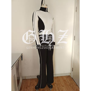 Conjunto de Jaqueta e Leggings Femininas Y2K com Bloco de Cores, Logo Personalizado, Ajuste Justo, Tops Longos e Leggings, Roupa de Lazer em 2 Peças - Product Image 4