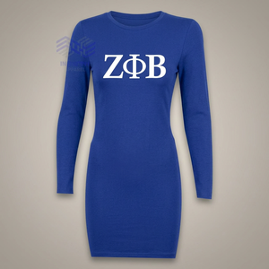 Abito Vintage Casual a Maniche Lunghe in Cotone 100% per <span class=keywords><strong>Donne</strong></span>, Stile Zeta Phi Beta Sorority, Lunghezza al Ginocchio - Product Image 3