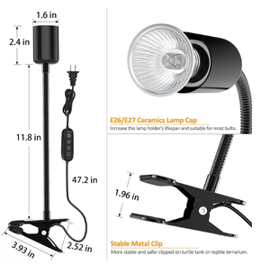 Lampe chauffante pour reptiles 360 synchronisation pivotante et gradation lampe à pince pour lézard tortue serpent <span class=keywords><strong>caméléon</strong></span> ermite crabe - Product Image 2