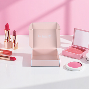 Có thể tái chế cứng nhắc bưu phẩm sinh thái thân thiện có thể gập lại tông màu hồng Bao bì hộp tùy chỉnh mỹ phẩm Hộp quà tặng với logo in ấn - Product Image 1
