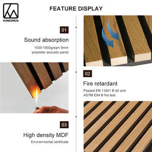 KINGMAN noce scuro MDF parete suono assorbire Akupanel Karaoke soffitto pannelli acustici insonorizzati per esterno soggiorno e camera da letto - Product Image 3