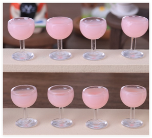 3D DIY ornamento resina encanto agua champán copas de vino casa de muñecas Mini botella burbuja té paja taza niños juguete fabricante de alimentos - Product Image 3