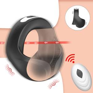 Anillo vibrador silencioso para pene, Juguetes sexuales para hombres, anillo vibrador para pene, carga USB, retraso en la eyaculación, anillo de bloqueo de bola de 10 frecuencias - Product Image 2