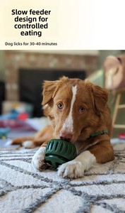 Nouvelle Tendance Jouet à Mâcher pour Chien en Silicone Forme de Boule Unique Nettoyage des Dents Distributeur Lent Remplissable Bleu - Product Image 4