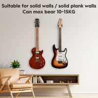 Factory Wholesale Dark Brown Wood Guitar Wall Hanger Hooks Non-Slip Adjustable Stand Wall Stringed Instruments Parts Accessories