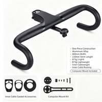 Stang Sepeda Terintegrasi 400mm Aluminium Alloy Anti Angin Aero Drop Bar Ringan Suku Cadang Aksesoris Sepeda