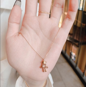Creativo lindo impresionante diseño divertido chico regalo joyería alta calidad 18K oro PVD chapado Robot colgante collar - Product Image 3