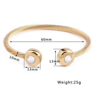 Bracelet en diamant, or 18 carats, design câble, diamant naturel taille brillant rond, unisexe, pour tous les jours - Product Image 5