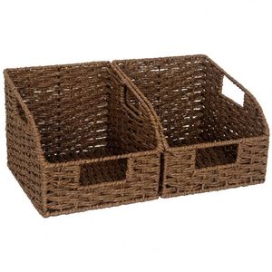 Cestas Decorativas Tipo <span class=keywords><strong>Moises</strong></span>, Decoración Boho Plana para el Hogar, Cestas de Jacinto de Agua, Frutas, Cestas de Fibra Marina, Sudáfrica, Cuerda de 2 mm - Product Image 1