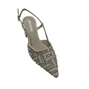 Sandali Estivi da Donna con Tacco Quadrato, Nuovo Design 2026, Decorati con Perle <span class=keywords><strong>e</strong></span> Suola in Gomma |   <span class=keywords><strong>Calzature</strong></span> di Lusso Personalizzate OEM/ODM - Product Image 6