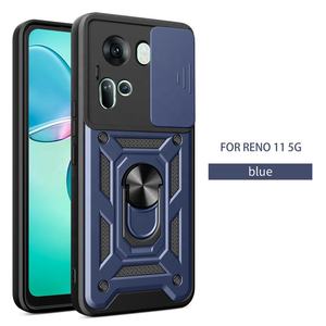 Étuis de téléphone portable à fenêtre coulissante pour <span class=keywords><strong>OPPP</strong></span> Reno 11 5G Protection de l'objectif de l'appareil photo porte-anneau en métal robuste antichoc couvertures arrière - Product Image 2