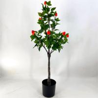 Anpassbare Größe Künstlicher Erdbeer baum mit grünen Blättern Innen-/Außen-PE-Baum für Abschluss-Weihnachts hotel dekorationen