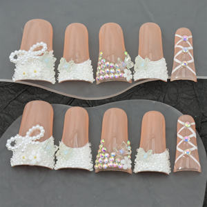 Faux ongles en acrylique à couverture complète, vente en gros, marque privée, haute qualité, luxe, faits à la main, à presser - Product Image 3