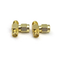 Adaptador en T SMA, Conector RF SMA Macho a SMA Hembra, Modificación de Doble Antena para Tarjetas de Red y Routers