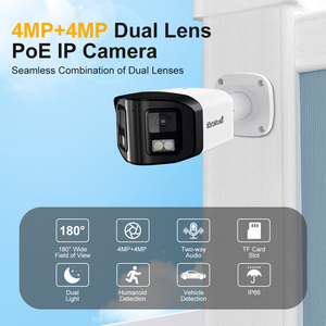 Jidetech 8MP/4K 20fps Ống nhòm khâu Ống kính 4mm 170 góc rộng ống kính kép ngoài trời an ninh <span class=keywords><strong>ip</strong></span> <span class=keywords><strong>camera</strong></span> tự động ghi âm. - Product Image 4