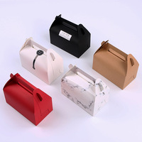 Boîtes à pâtisserie en papier kraft avec fenêtre, contenants portables en carton pour emballages de gâteaux et desserts à emporter