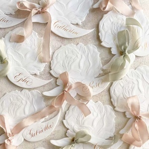 Tarjeta de Felicitación de Boda con Impresión de Vainilla Premium, Diseño Floral Personalizado con Corte Láser, Papel de Arte Grueso, Impresión Digital en Relieve, Logotipo Personalizado - Product Image 2