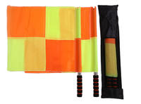 Drapeaux d'arbitre de football bicolores rouge et jaune, portables, avec sangle réglable, personnalisables avec logo, vente en gros, orange, les plus vendus