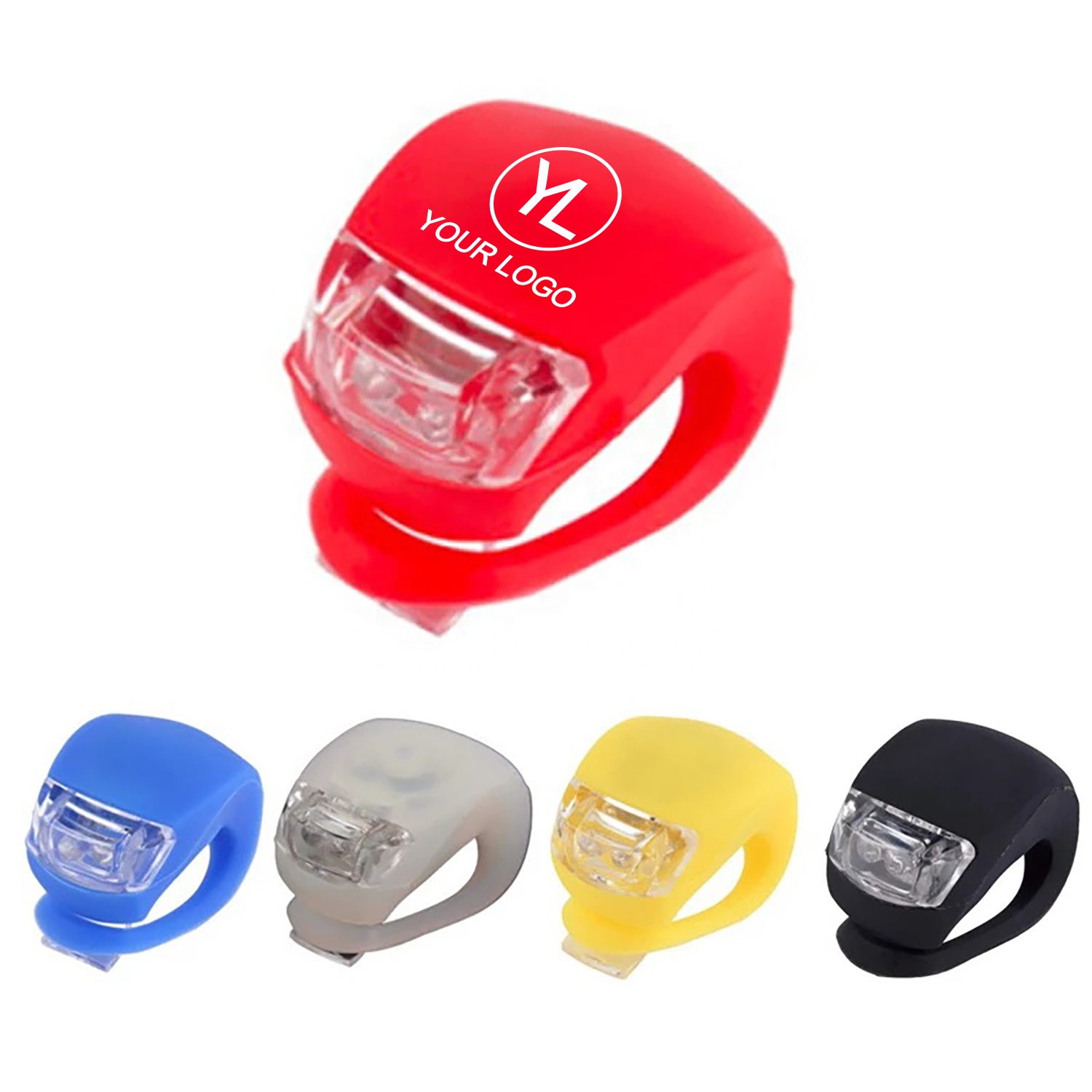 Индивидуальный наружный велосипедный рекламный дешевый передний задний велосипедный силиконовый предупреждающий светодиодный велосипедный фонарь