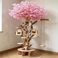 Promotion : Arbre à chat personnalisé imitation arbre, grande tour stable avec maison, plateforme et échelle pour chats d'intérieur