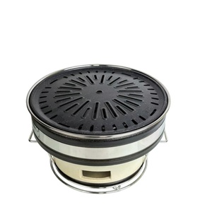 Parrilla <span class=keywords><strong>de</strong></span> Carbón Integrada <span class=keywords><strong>de</strong></span> Estilo Coreano, Parrilla Redonda <span class=keywords><strong>de</strong></span> Acero Inoxidable Grueso, Gran Recipiente para Carbón para un Calentamiento Rápido - Product Image 2