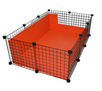 Cage pour cochon d'Inde C&C Standard, design moderne, luxueuse, classique, écologique, 2x3, avec plateau en plastique et fermeture à bouton